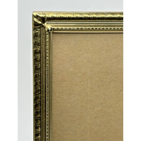 Vintage Gold Tone Picture Frame Holds 5x7 Inches Velvet Backing Used - Picture 6 of 16
